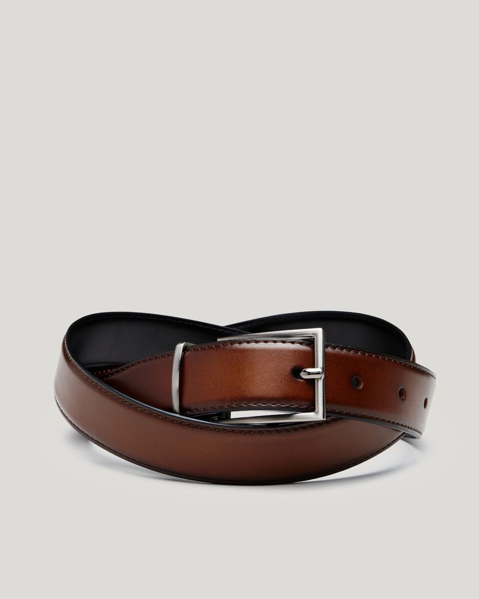 Smooth Leather Dress Belt With Pin Buckle